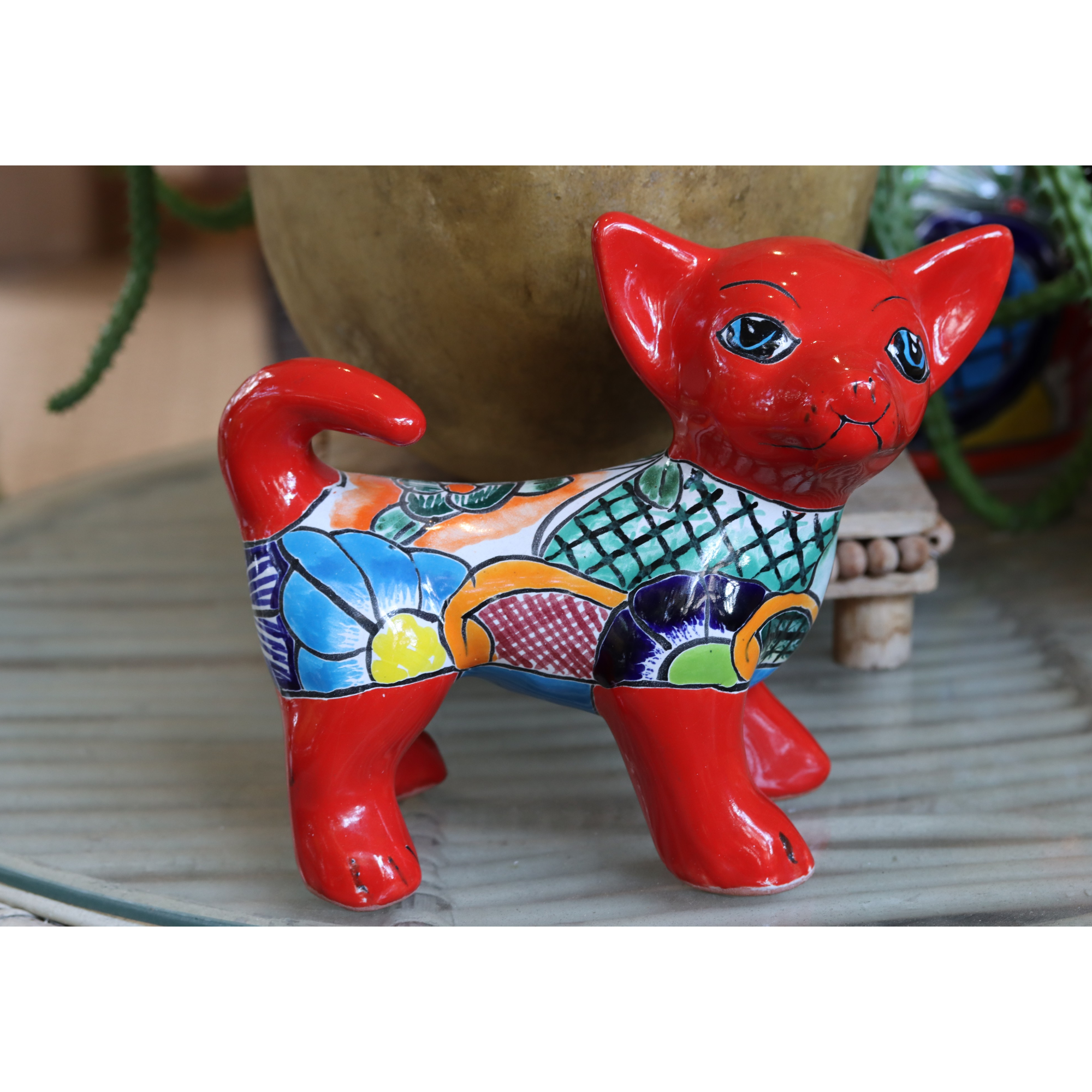 Talavera Dog Figurine – Hand-Painted Mexican Ceramic