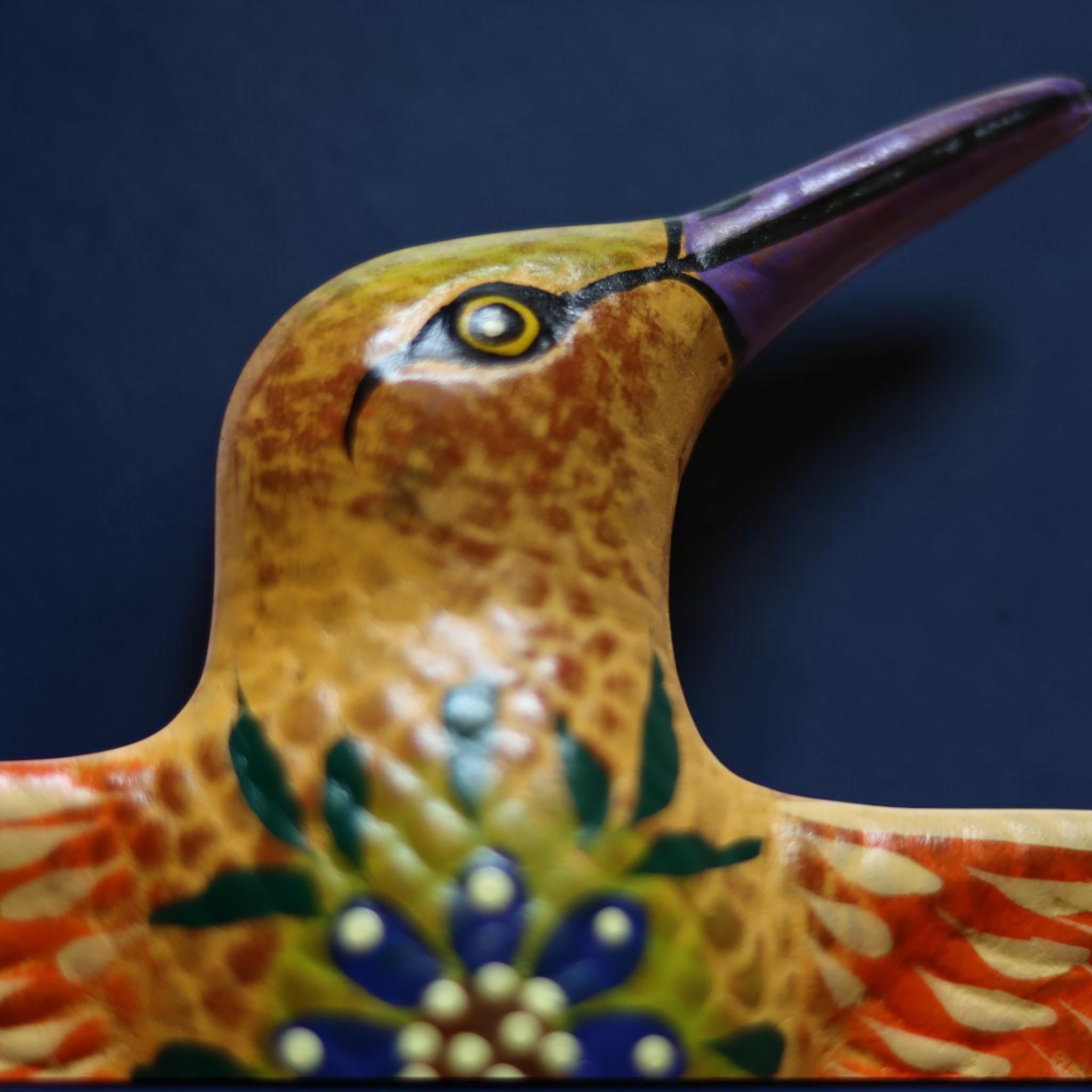 Hummingbird | Hand-Painted Ceramic Amber Gold  Sculpture bird, Bird Lover Gift