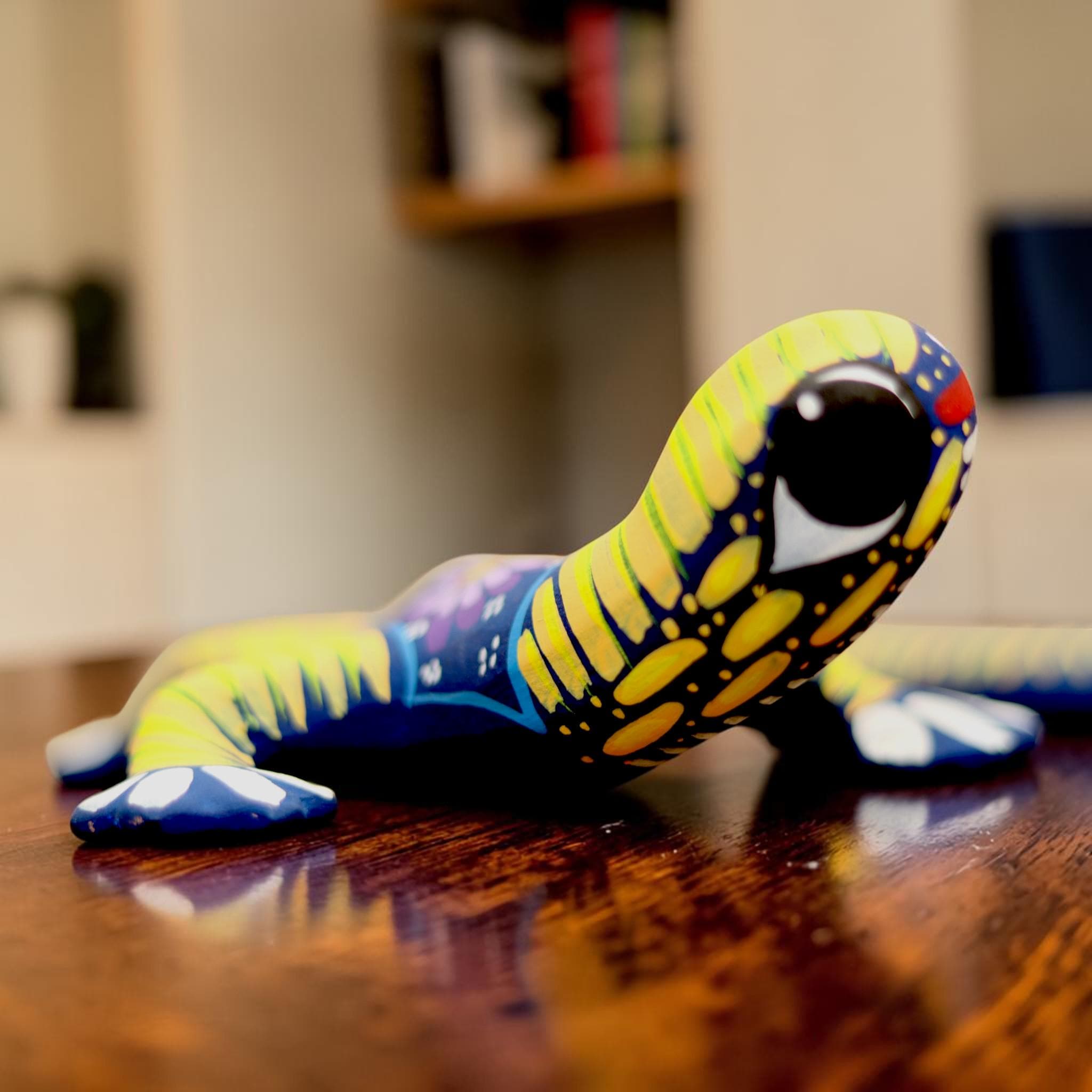 Yellow Lizard | Handmade Matte | Mexican Ceramic Garden Decor | Hand Painted Gecko Figurine | Patio & Home Accent