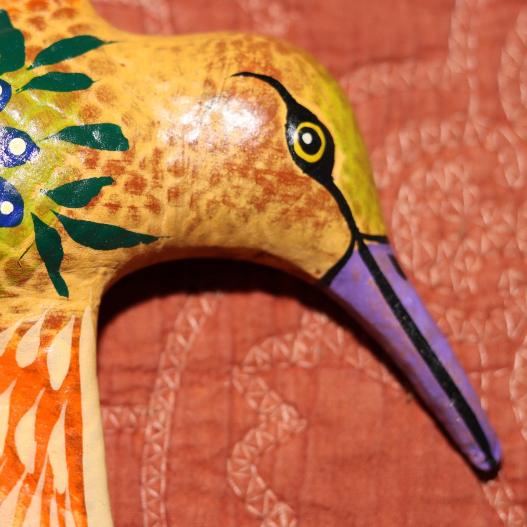 Hummingbird | Hand-Painted Ceramic Amber Gold  Sculpture bird, Bird Lover Gift