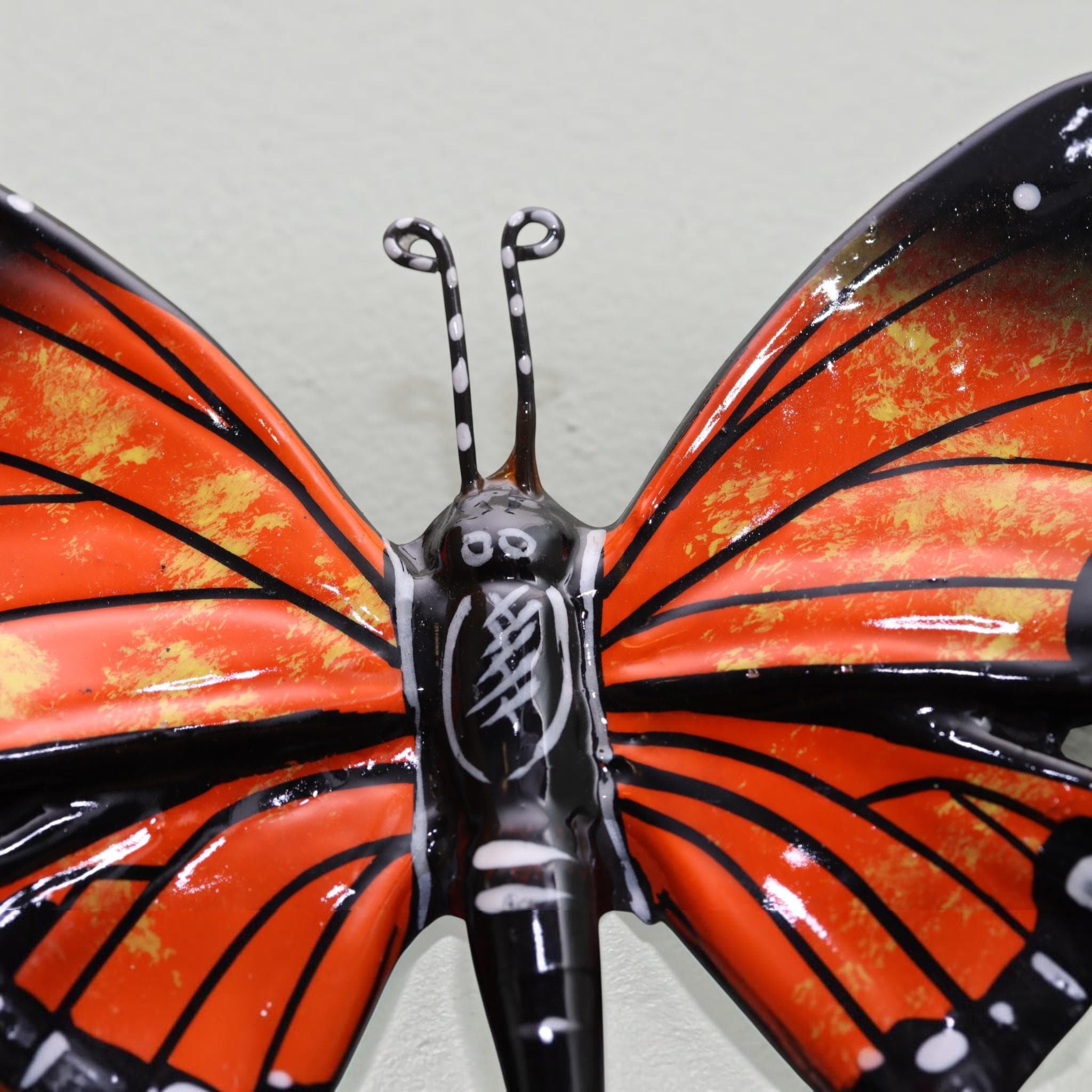 Hand-Painted Monarch Ceramic Butterfly Wall Hanging | Garden & Patio Decoration