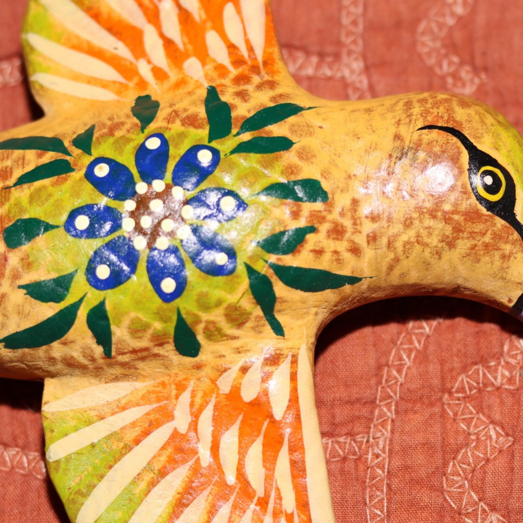 Hummingbird | Hand-Painted Ceramic Amber Gold  Sculpture bird, Bird Lover Gift