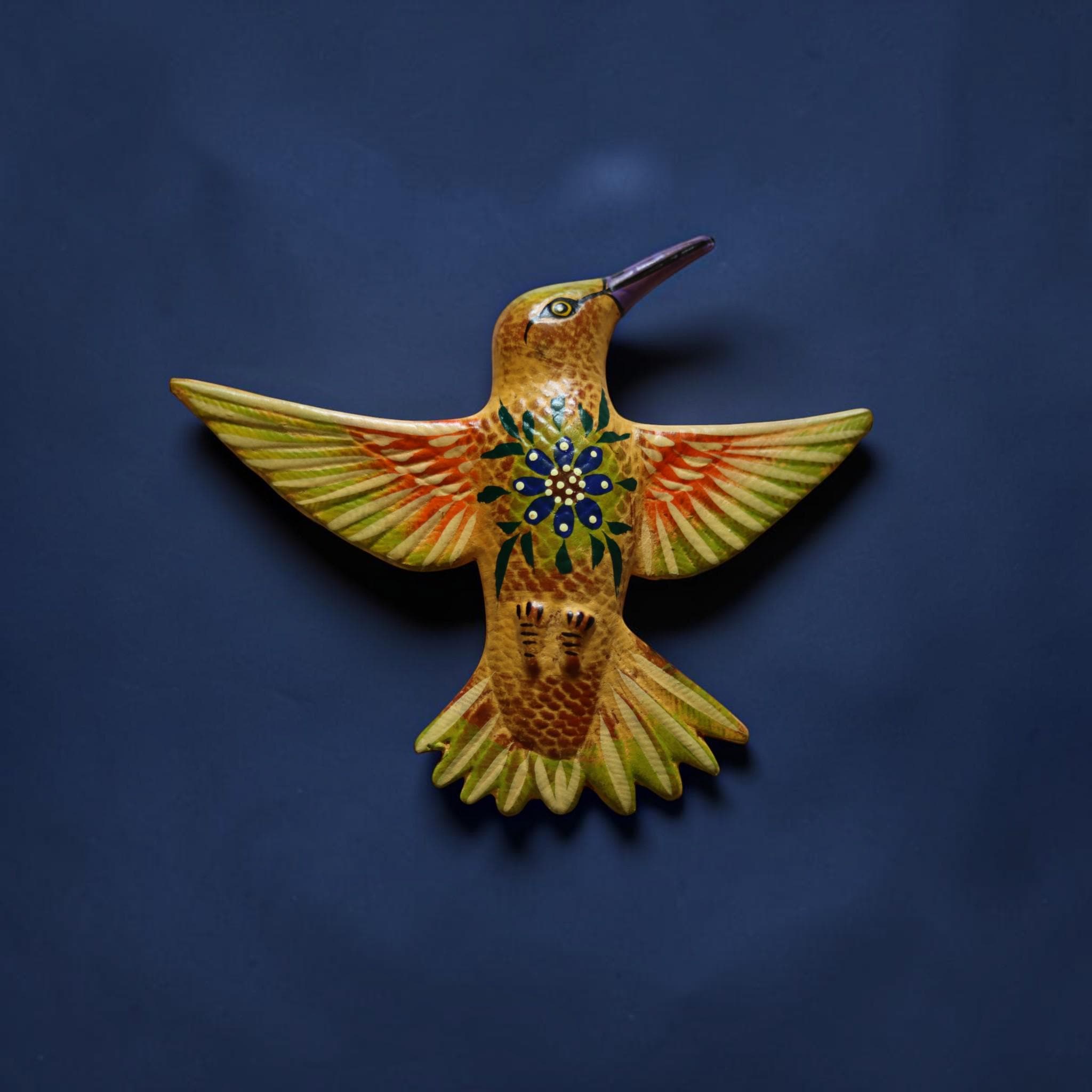 Hummingbird | Hand-Painted Ceramic Amber Gold  Sculpture bird, Bird Lover Gift