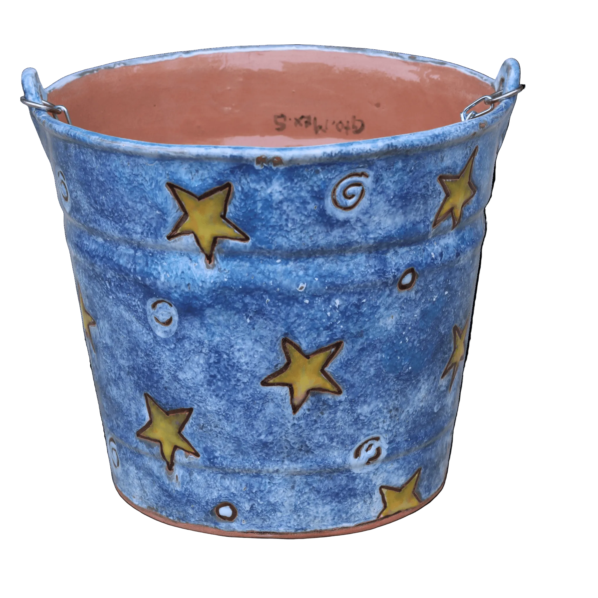 Star and swirl pattern continues on the reverse — fully decorated on all sides